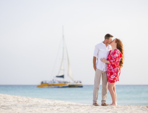 Romantic Sunset Proposal at Manchebo Beach: A Dreamy Moment at Bucuti Beach Resort