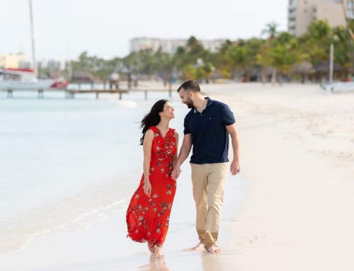 Golden Morning Honeymoon Photo Session at Hilton Aruba Beach Resort